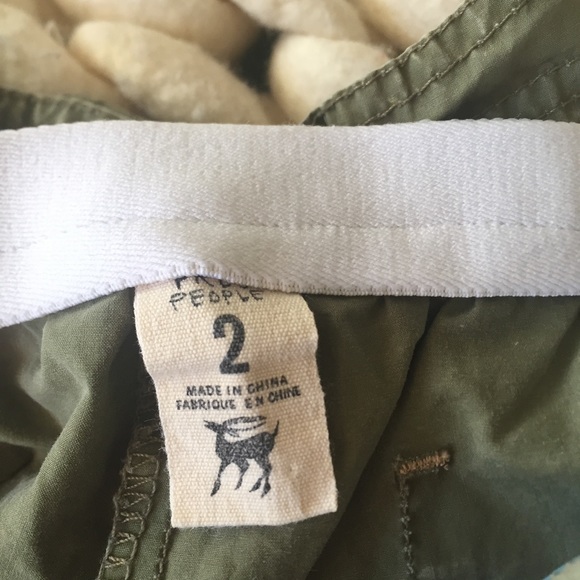 Free People Army Green Shorts With Rainbow Side Stripes Size 2 - Picture 5 of 7